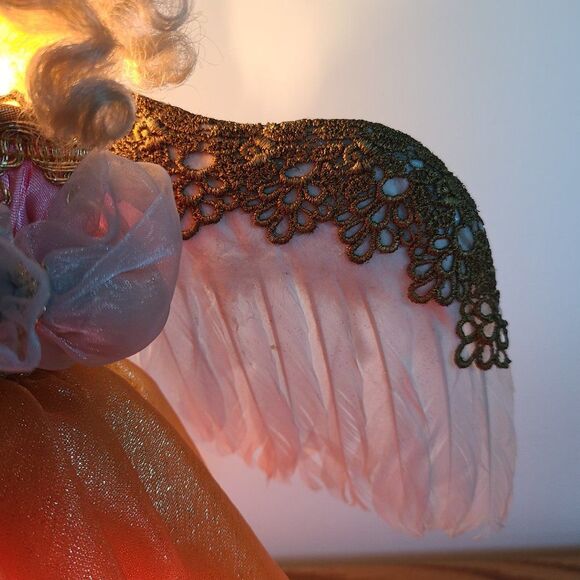 Paradise Galleries Vintage Light Up Porcelain Angel Tree Topper or Shelf Sitter - Picture 7 of 16